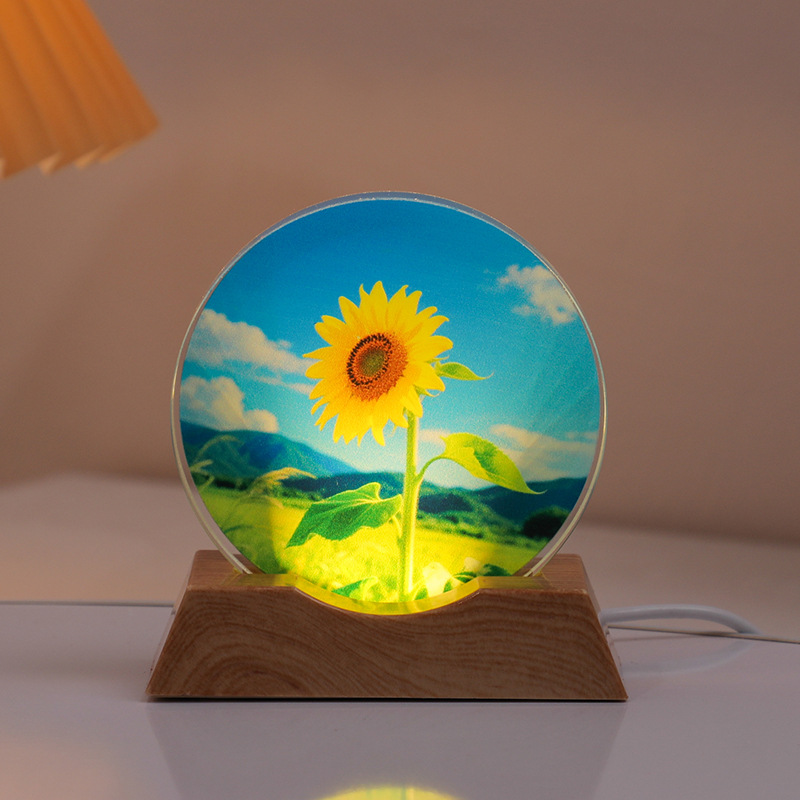Astronaut Planet Table Lamp Crystal Night Light Illuminated Decorative Piece
