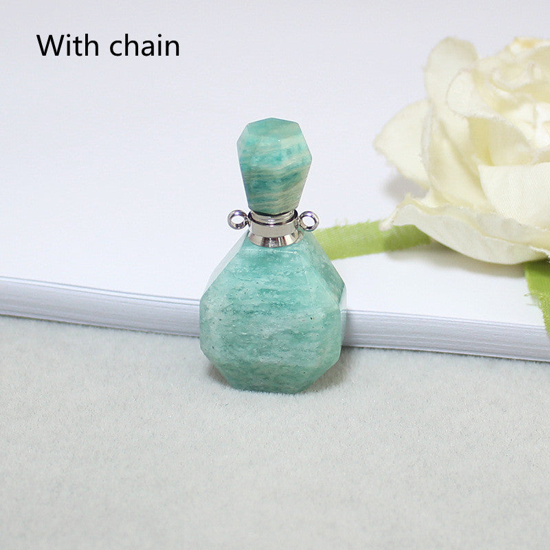 Amethyst Green Fluorite Gold Double Ring Pendant