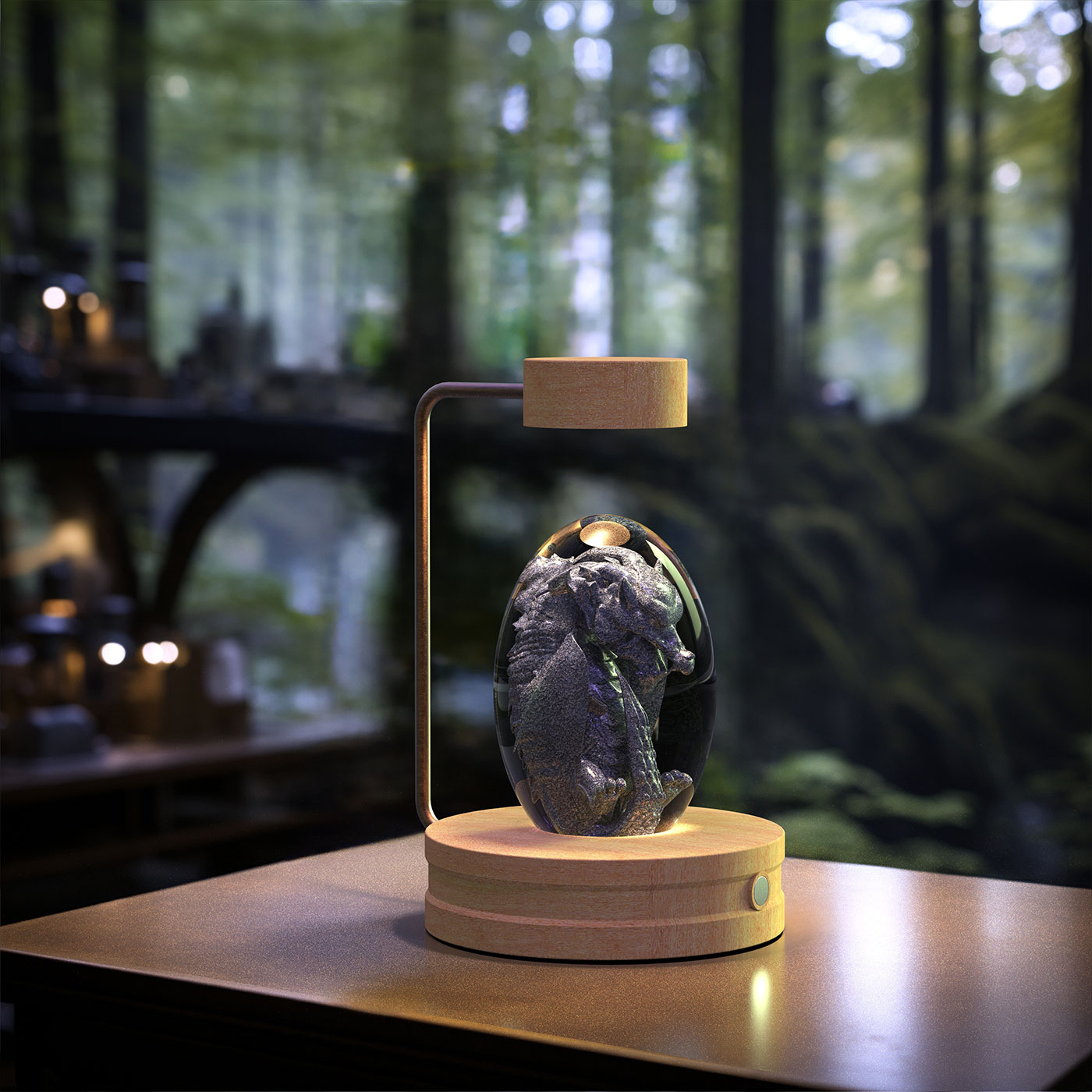 Crystal Ball Night Light – 3D Cosmic LED Bedside Lamp