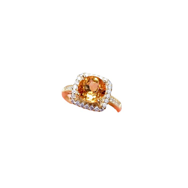 Natural Brazilian Citrine Ring – Silver Inlay | Luck & Prosperity
