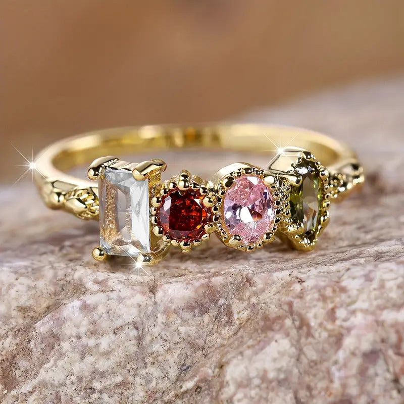 Aeris Gemstone Ring — Zircon Crystal Gold Ring