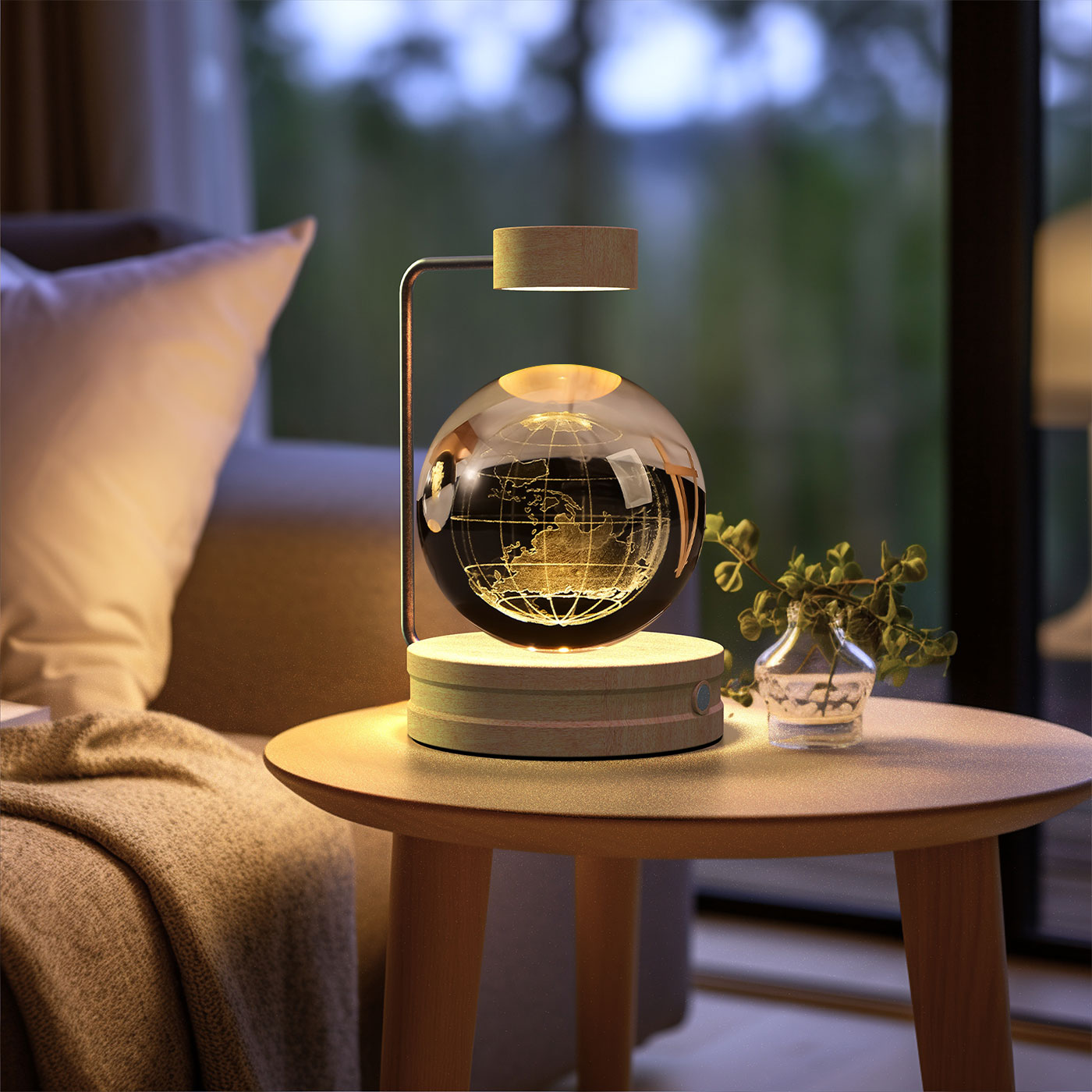 Crystal Ball Night Light – 3D Cosmic LED Bedside Lamp