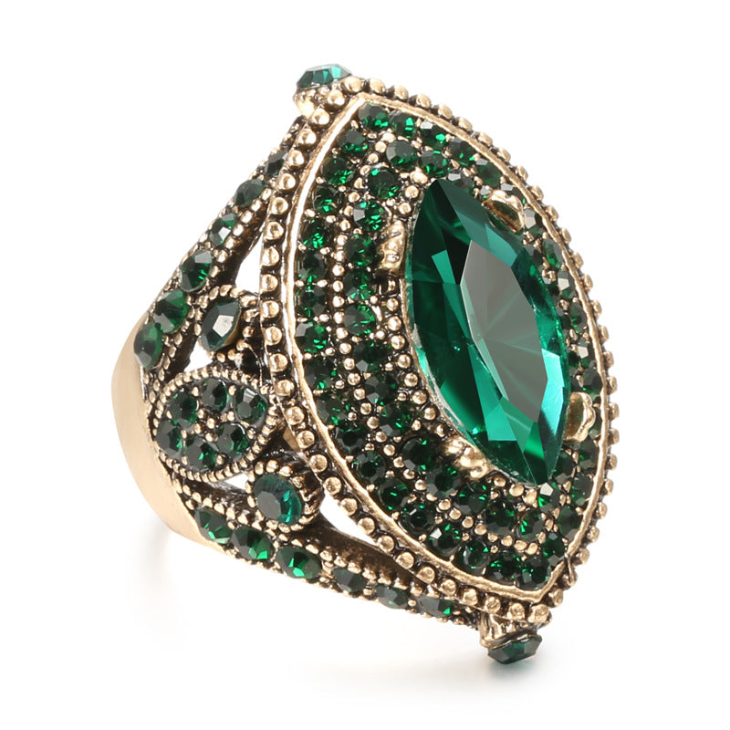 Gold Plated Crystal Gemstone Ring Fashion