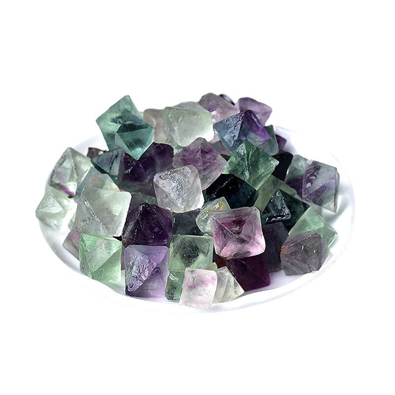 Natural Fluorite Raw Crystal Cluster — Purple, Green, Blue & White
