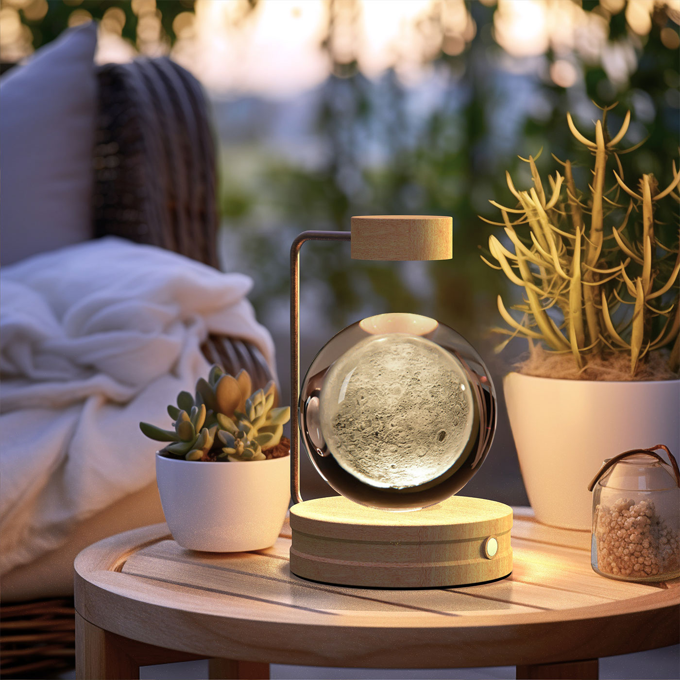 Crystal Ball Night Light – 3D Cosmic LED Bedside Lamp