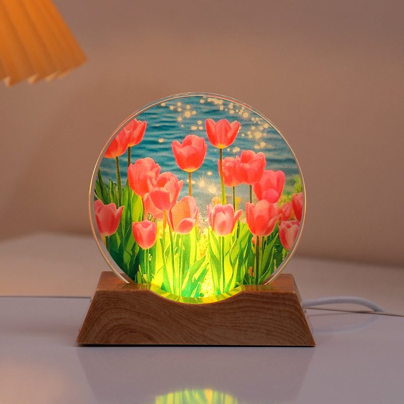 Astronaut Planet Table Lamp Crystal Night Light Illuminated Decorative Piece