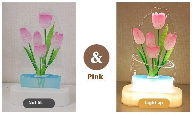 UV Color Printing Tulip Light Decorative Ornaments Small Night Lamp Home Decor