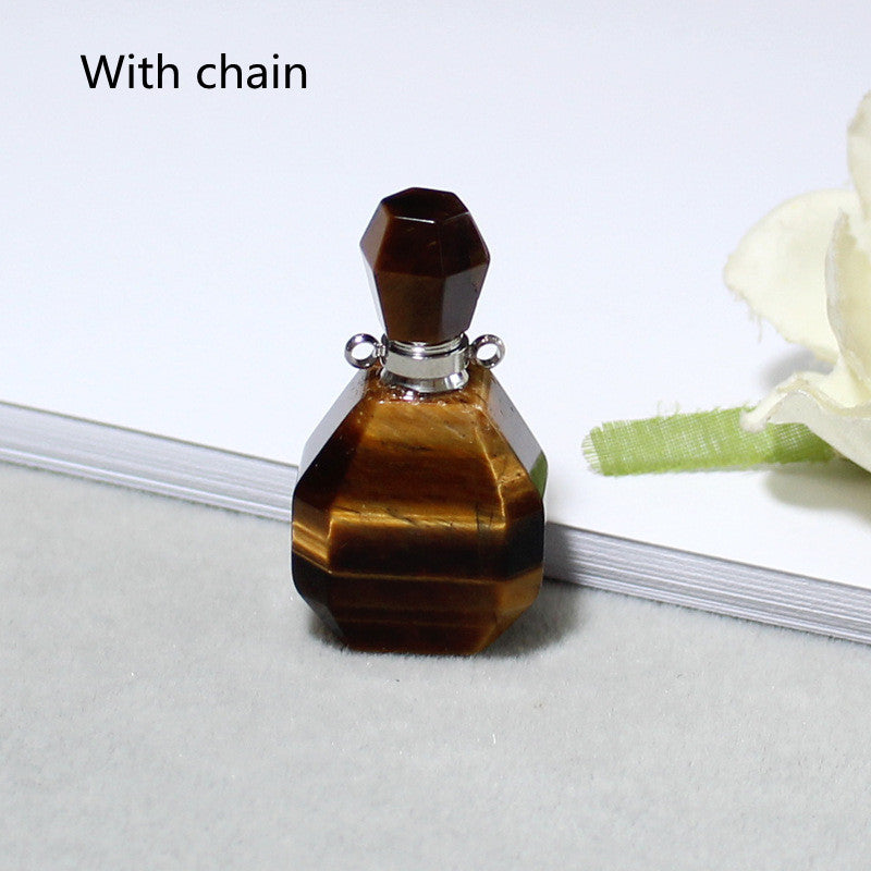 Amethyst Green Fluorite Gold Double Ring Pendant