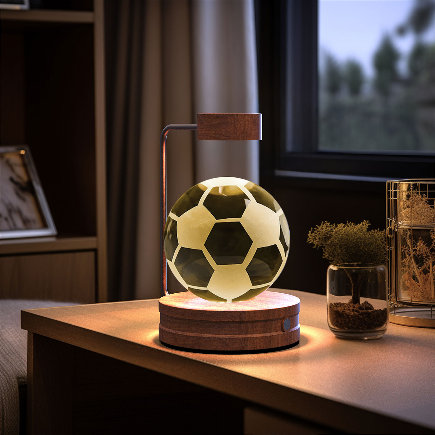 Crystal Ball Night Light – 3D Cosmic LED Bedside Lamp