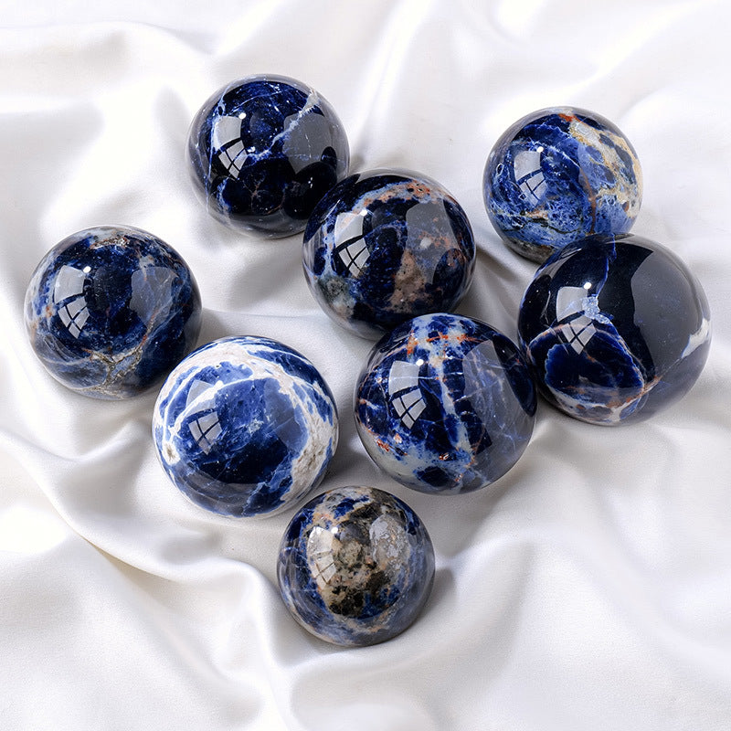Natural Blue Stone Crystal Ball – Healing Energy Ornament
