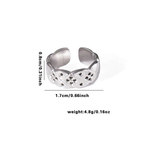 Fashion Personalized New Fishtail Palm Plaid Ring