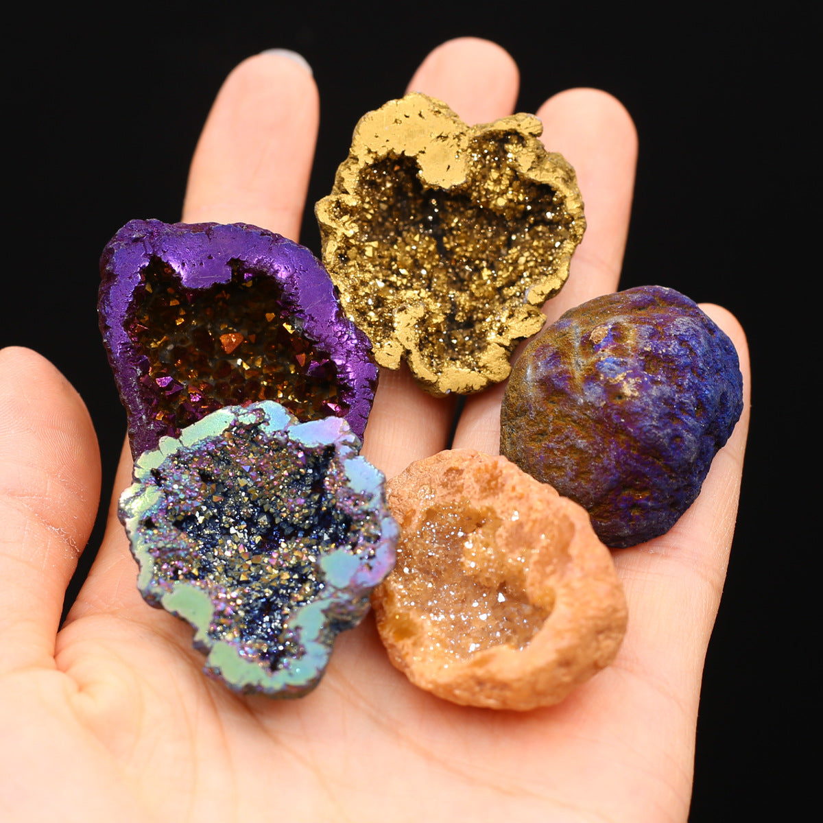 Natural Agate Cornucopia Energy Gem Specimen Display Ornaments