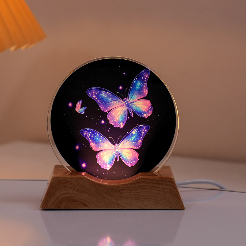Astronaut Planet Table Lamp Crystal Night Light Illuminated Decorative Piece