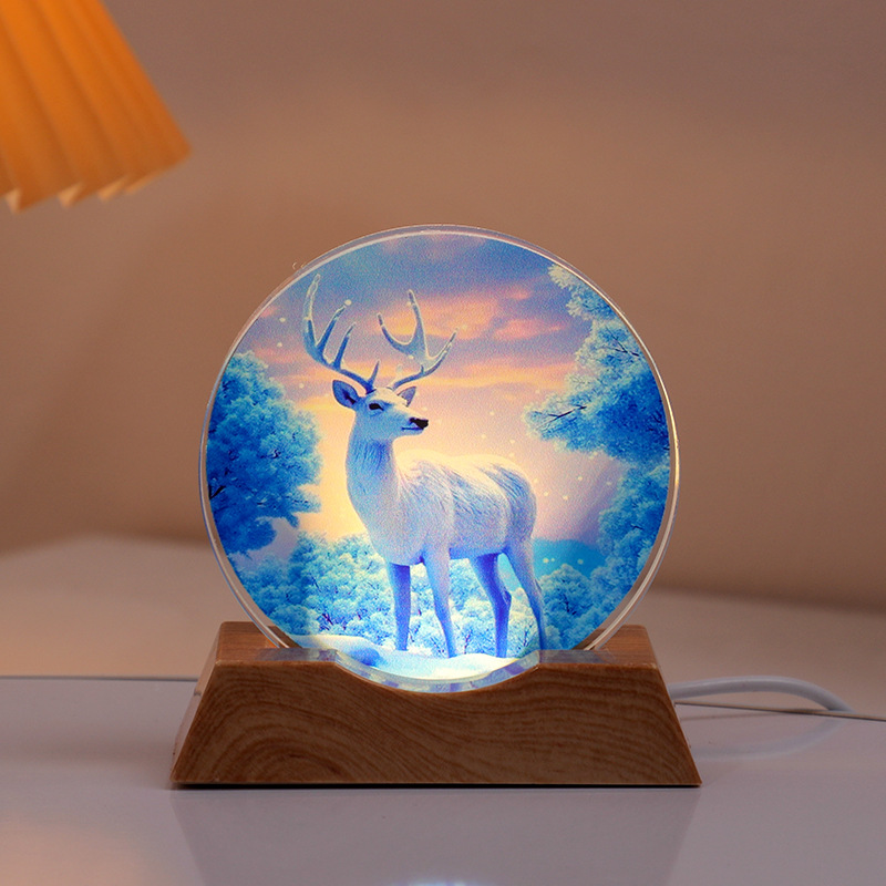 Astronaut Planet Table Lamp Crystal Night Light Illuminated Decorative Piece