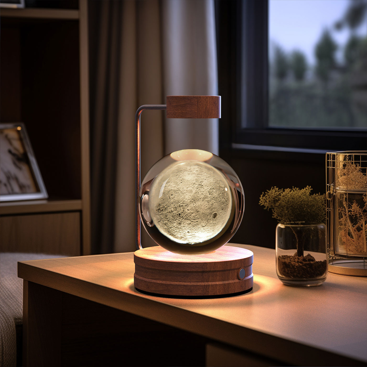 Crystal Ball Night Light – 3D Cosmic LED Bedside Lamp