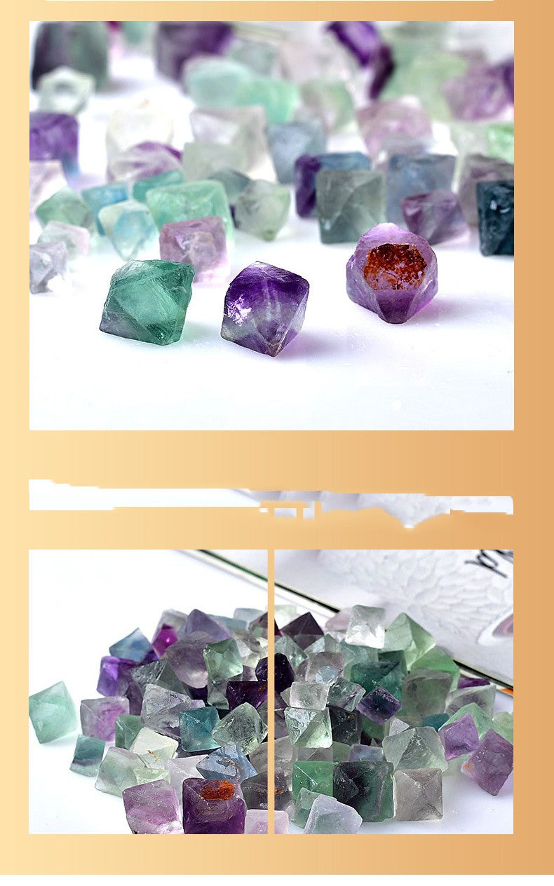 Natural Fluorite Raw Crystal Cluster — Purple, Green, Blue & White