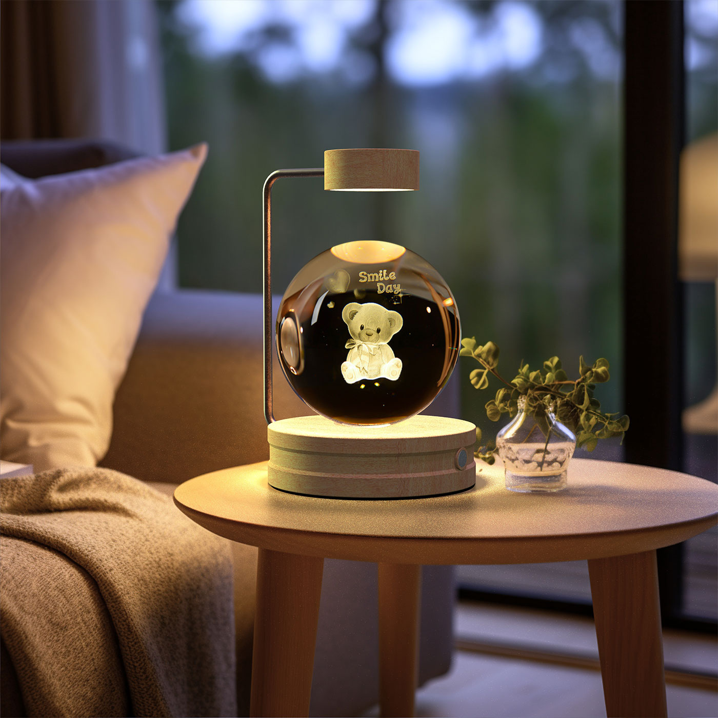 Crystal Ball Night Light – 3D Cosmic LED Bedside Lamp