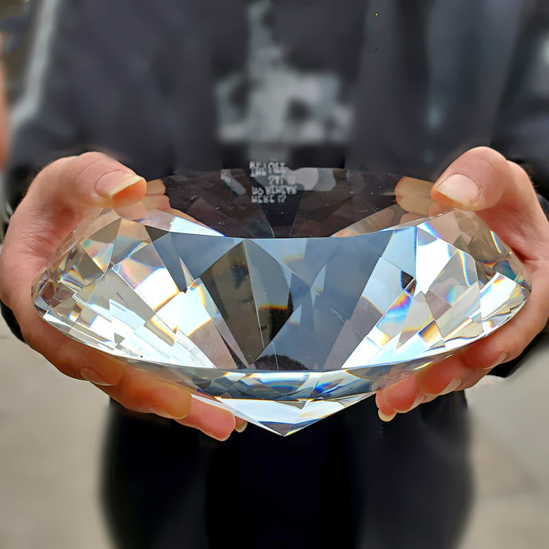 Clear Crystal Diamond Ornament – Polished Glass Decor