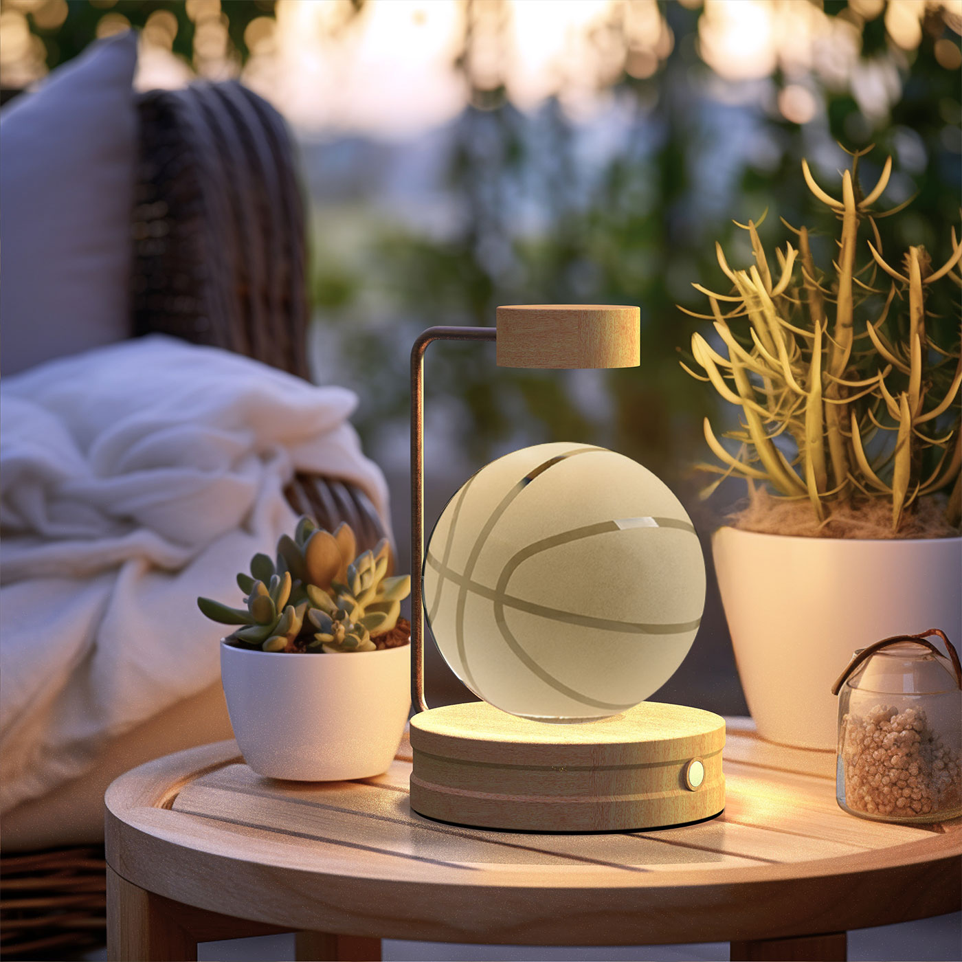 Crystal Ball Night Light – 3D Cosmic LED Bedside Lamp