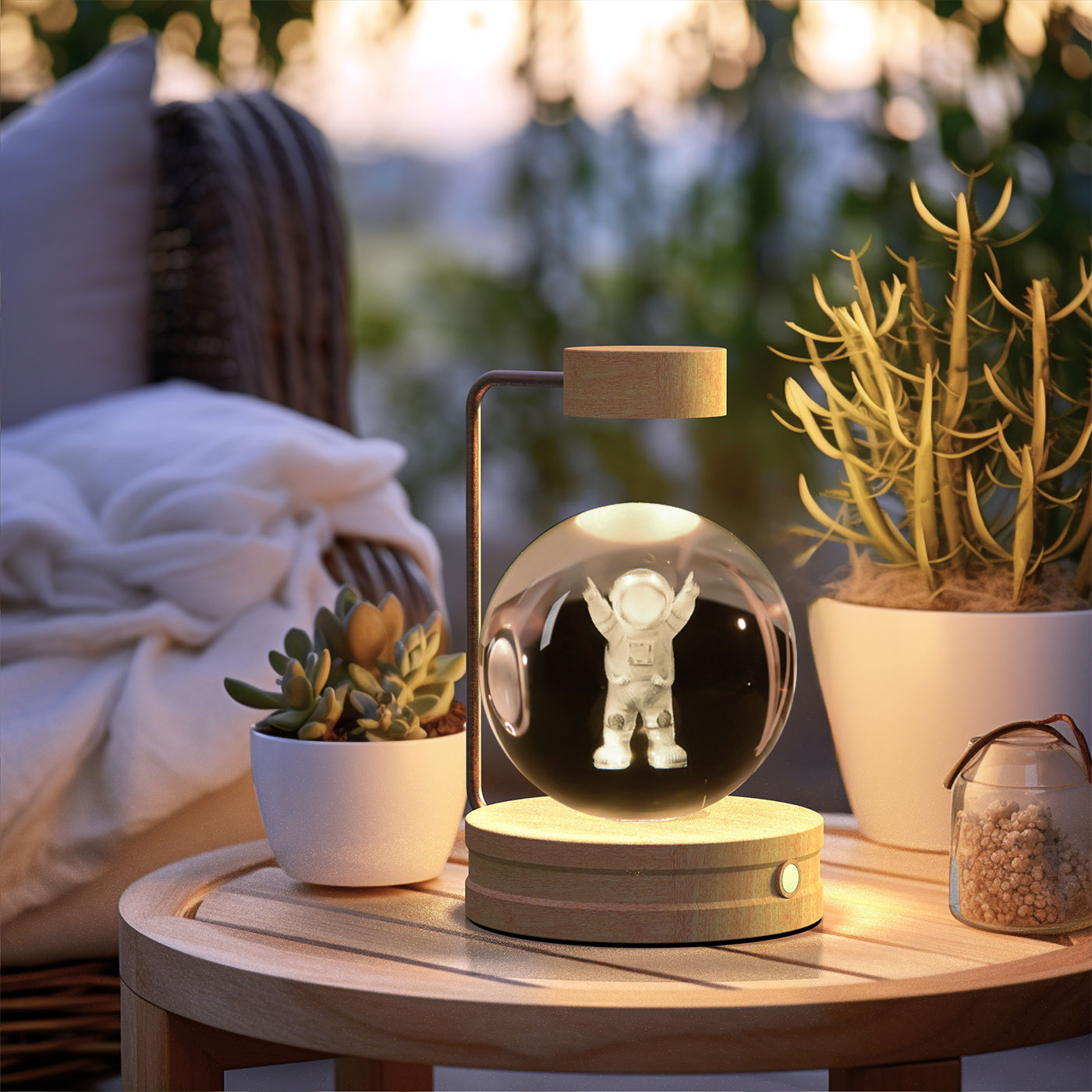 Crystal Ball Night Light – 3D Cosmic LED Bedside Lamp