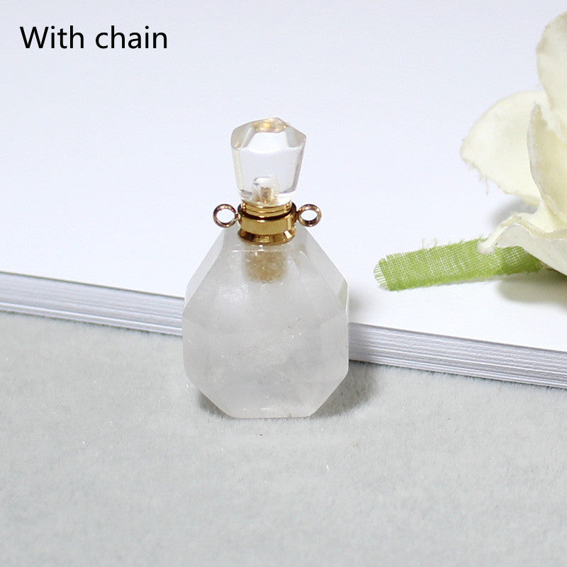 Amethyst Green Fluorite Gold Double Ring Pendant