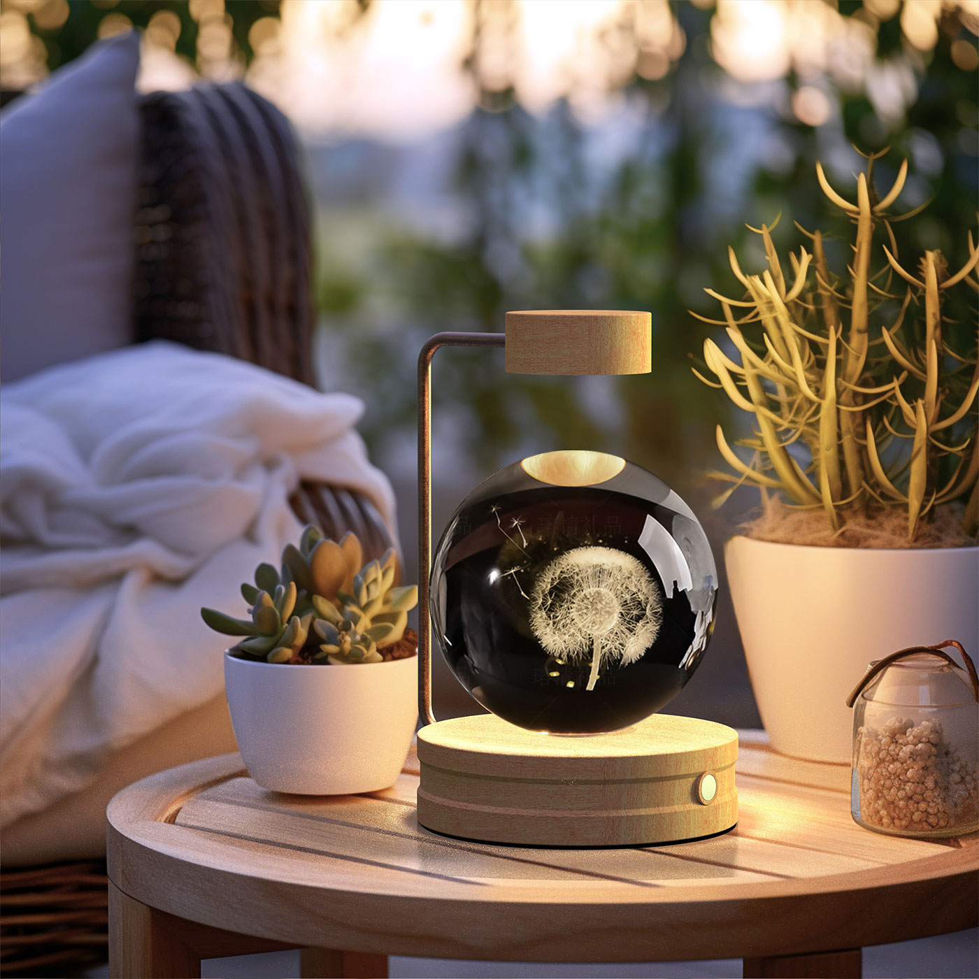 Crystal Ball Night Light – 3D Cosmic LED Bedside Lamp