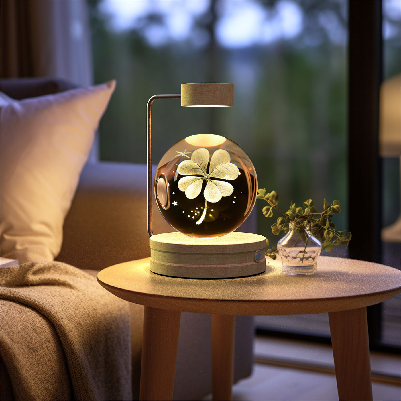 Crystal Ball Night Light – 3D Cosmic LED Bedside Lamp