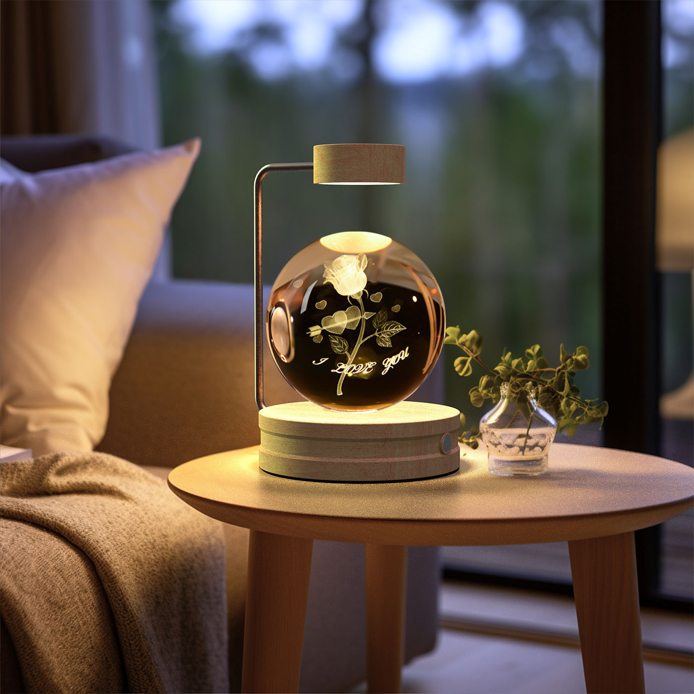 Crystal Ball Night Light – 3D Cosmic LED Bedside Lamp