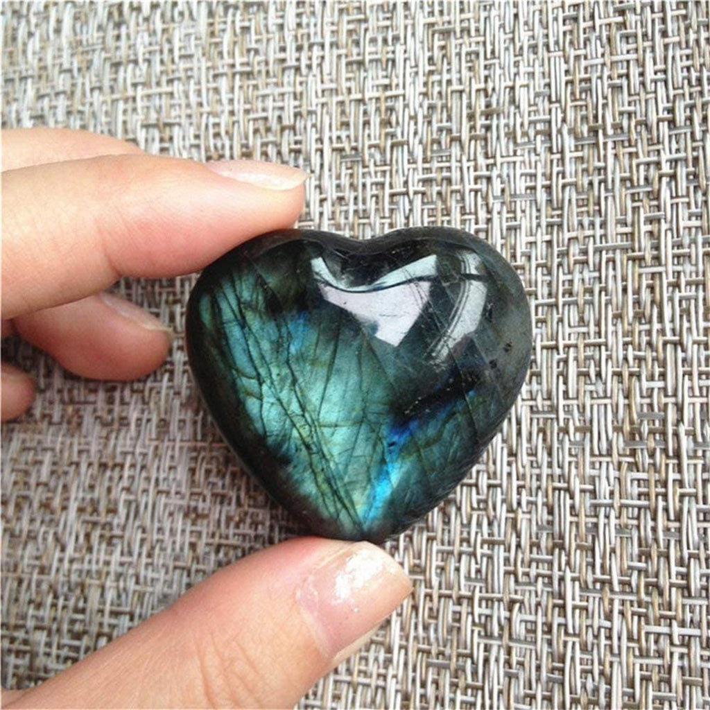 Crystal Labradorite Palm Stone — Healing Quartz Gemstone
