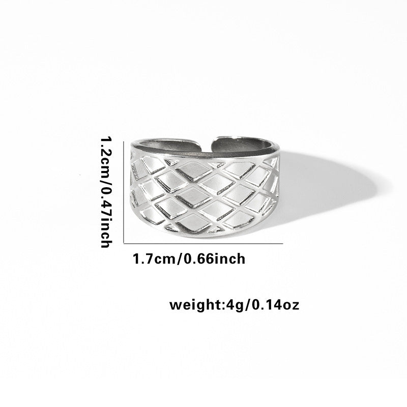 Fashion Personalized New Fishtail Palm Plaid Ring