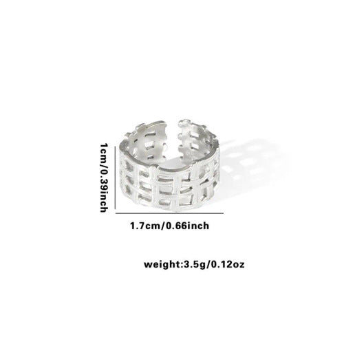 Fashion Personalized New Fishtail Palm Plaid Ring