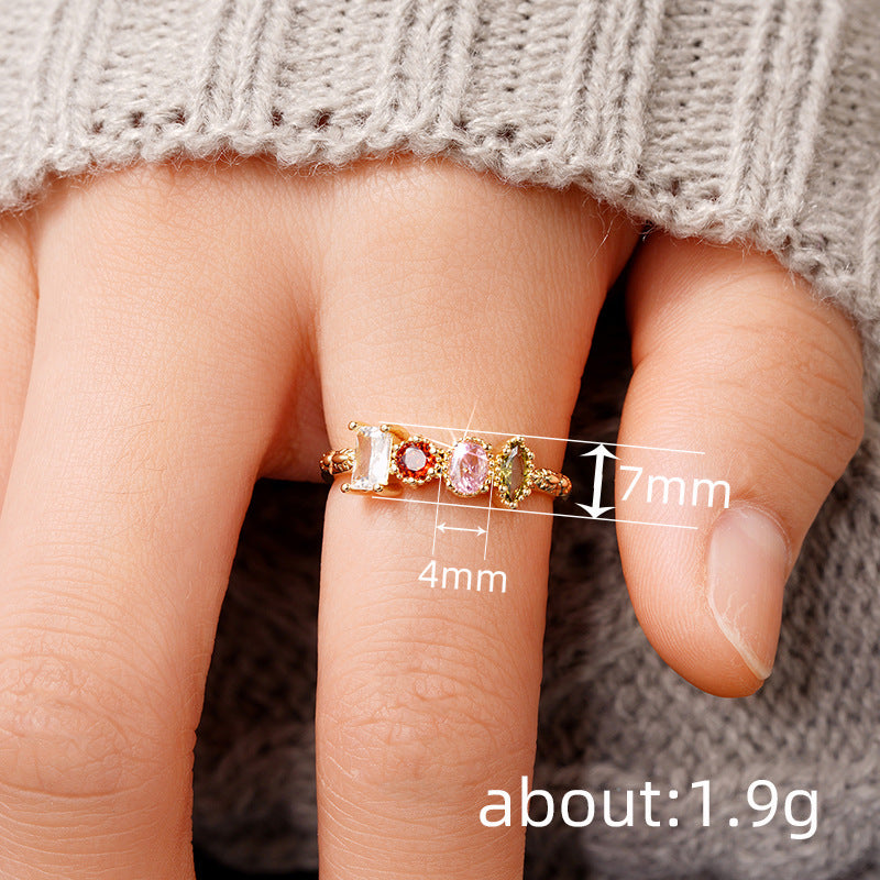 Aeris Gemstone Ring — Zircon Crystal Gold Ring