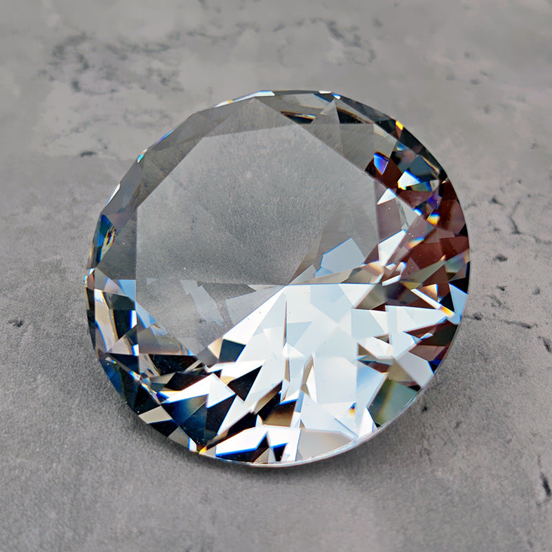 Clear Crystal Diamond Ornament – Polished Glass Decor