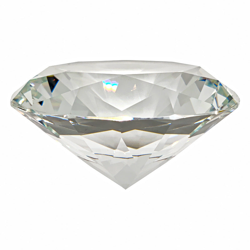 Clear Crystal Diamond Ornament – Polished Glass Decor